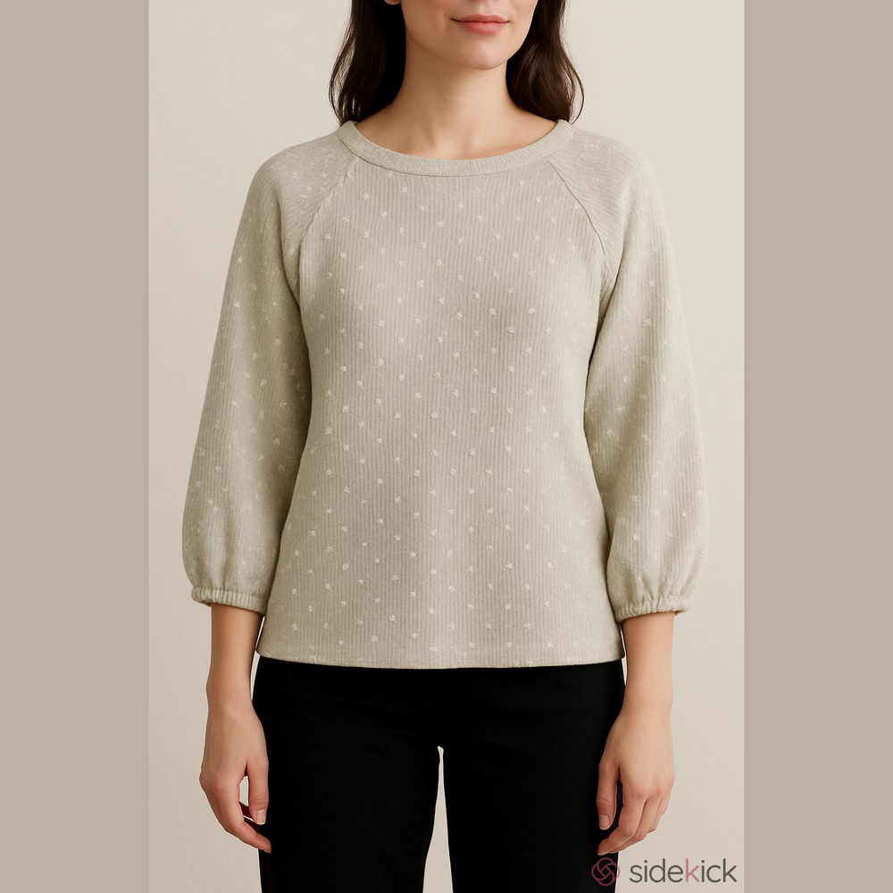 Blu Pepper Sage Green Polka Dot Sweater Small